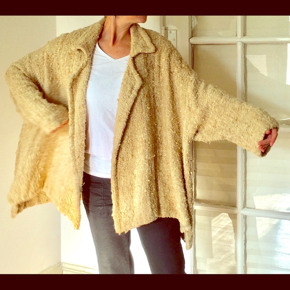 Handmade Beige Raw Silk Jacket Large or sml sizes!